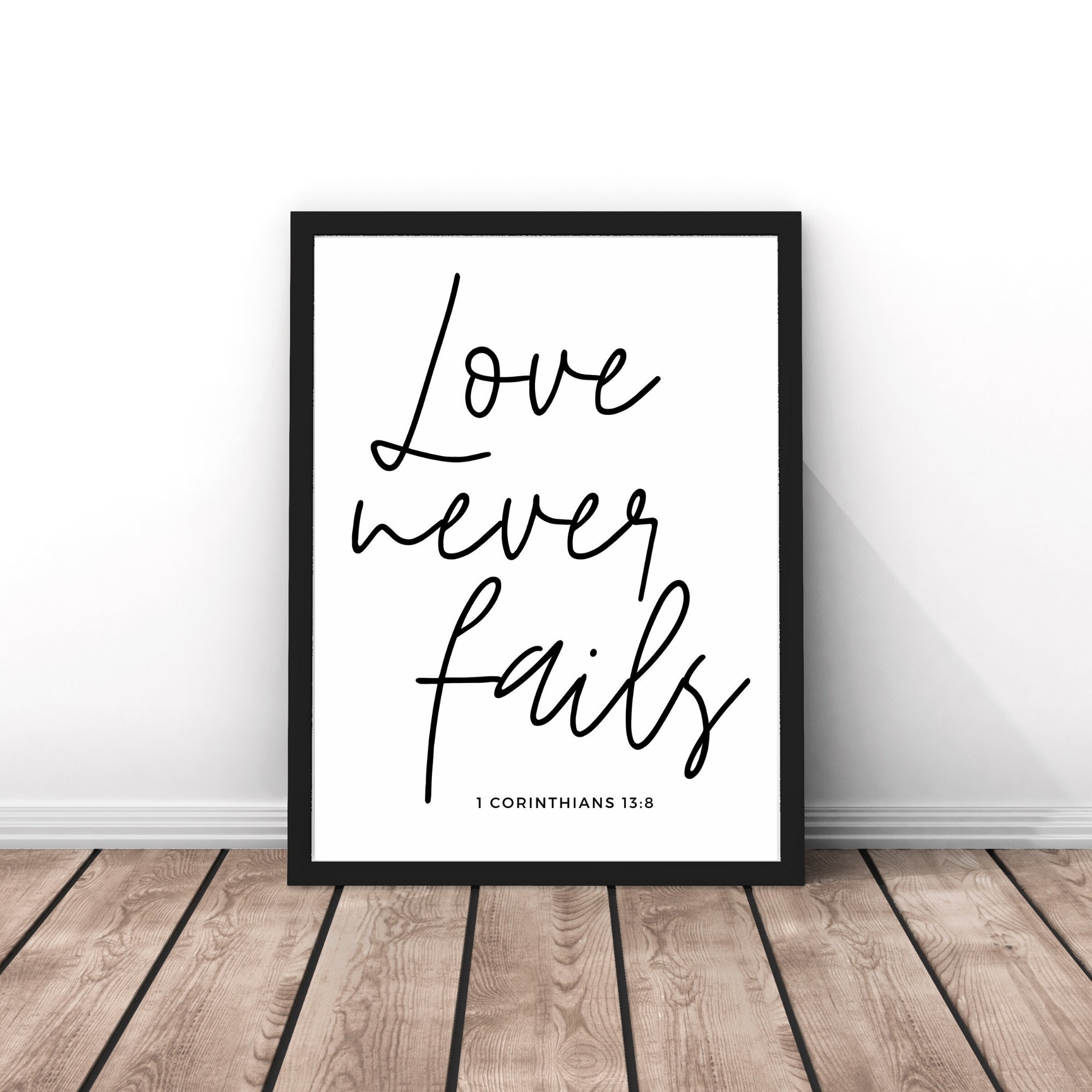 1 Corinthians 13:8, Art Print, Printable Wall Art, Bible Verse Prints ...