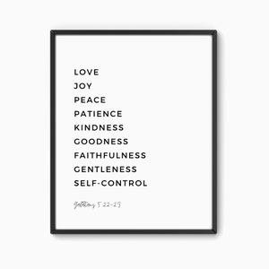 Galatians 5:22-23, Fruits of the Spirit Printable Wall Art, Bible Verse Prints, Modern Christian Home Decor, Scripture Wall Art, Art Print
