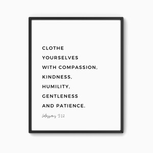 Colossians 3:12, Art Print, Printable Wall Art, Bible Verse Prints, Home Decor, Scripture Wall Art, Printable Art, 8 x 10, 11 x 14