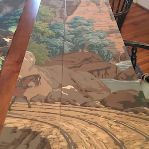 Zuber & Cie &quot;Scenic America&quot; partial panels 26-27.  French wood block print French wallpaper