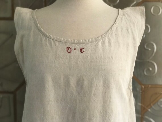 Antique French linen nightgown, antique nightdress