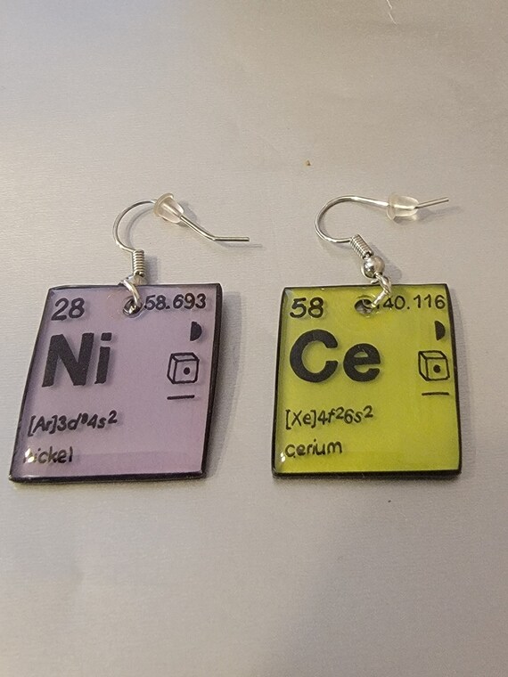 Periodic Table Elements NiCe Earrings Nickel/Ceri… - image 3