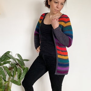 Any Yarn Crochet Cardigan Pattern: The 'Any Yarn will Do’ top-down, v-neck raglan cardigan pattern can be crocheted in any yarn weight