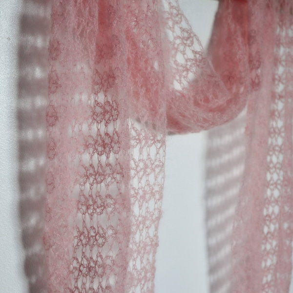 Mohair crochet wrap pattern: A lightweight occasion wear crochet shawl with keyhole fastening option