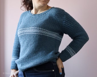 Crochet Sweater Pattern: Tailored Round Neck Jumper (PDF Pattern)