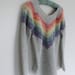 Joyful Knits Boutique reviewed Rainbow Smiles Striped Crochet Sweater Pattern| Simple top down v-neck raglan jumper | Women’s beginner pattern available in size XS - 3X