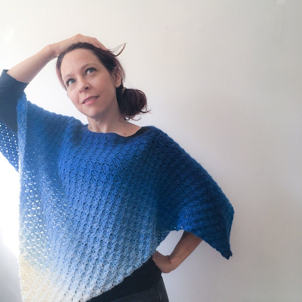 Corner to Corner Crochet Poncho Pattern: Easy, adjustable c2c poncho pattern for beginner crocheters