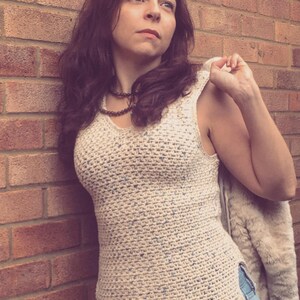 Easy Crochet Tank Top Pattern| Woman’s summer vest Crochet Pattern. Quick crochet pattern with worsted weight cotton image 8