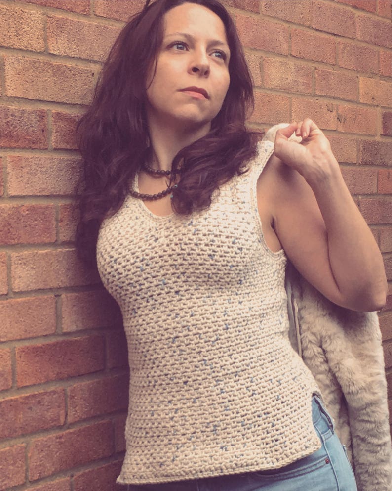 Easy Crochet Tank Top Pattern| Woman’s summer vest Crochet Pattern. Quick crochet pattern with worsted weight cotton image 8