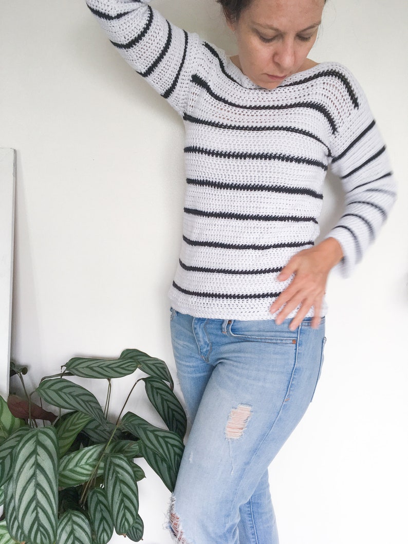 boat neck crochet sweater pattern