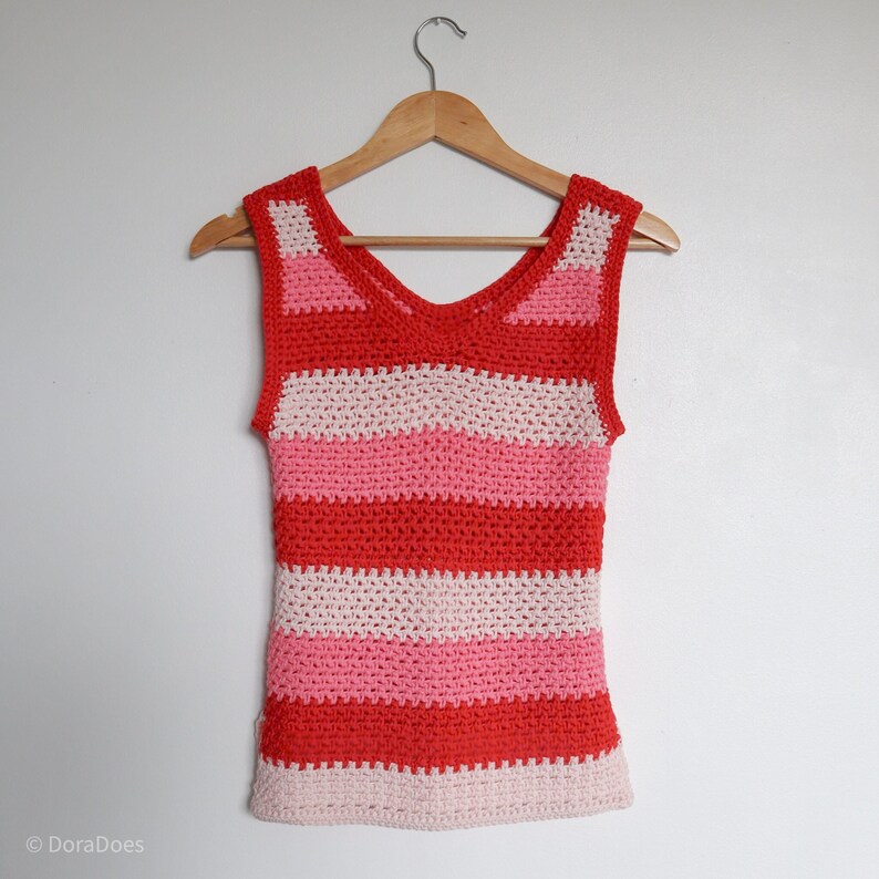 Easy Crochet Tank Top Pattern| Woman’s summer vest Crochet Pattern. Quick crochet pattern with worsted weight cotton image 2