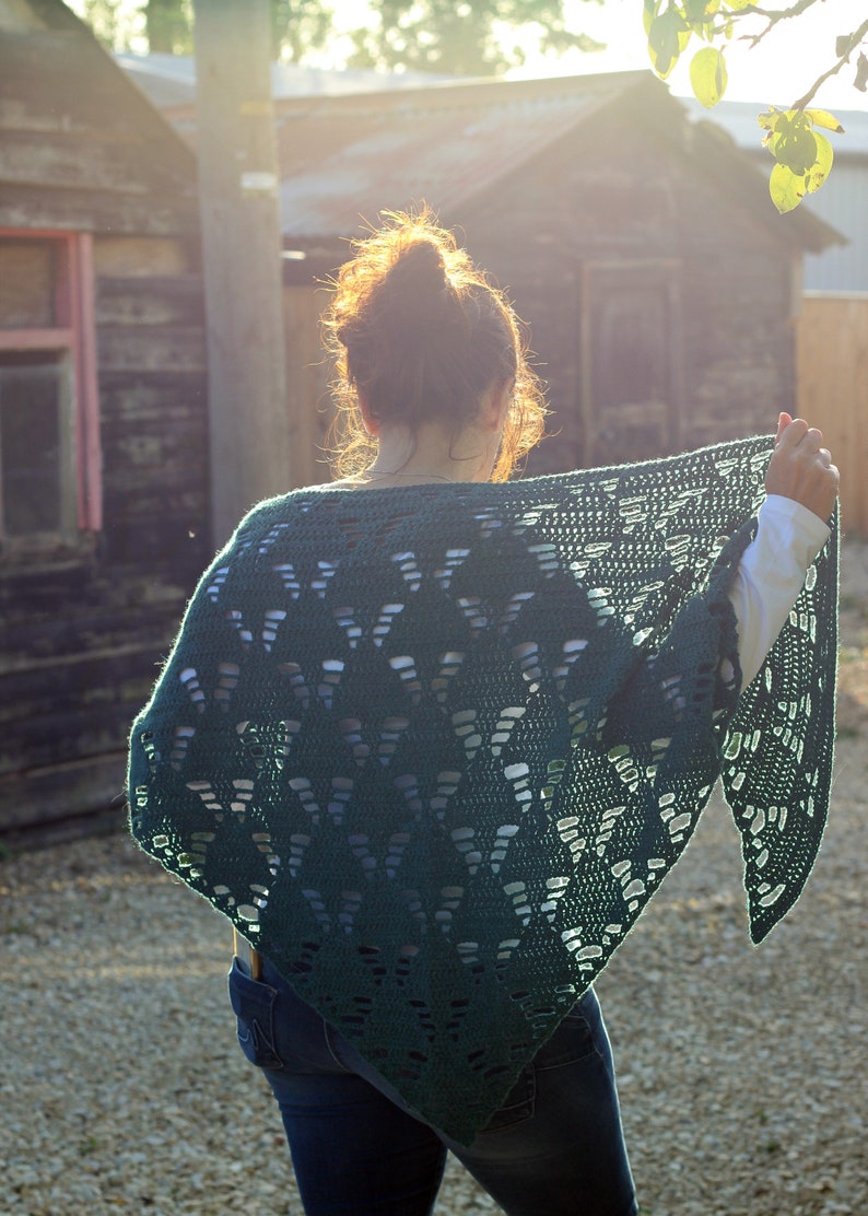 Festive Crochet Shawl Pattern: 'Under the tree' crochet Christmas shawl pattern - Triangle holiday crochet shawl image 7