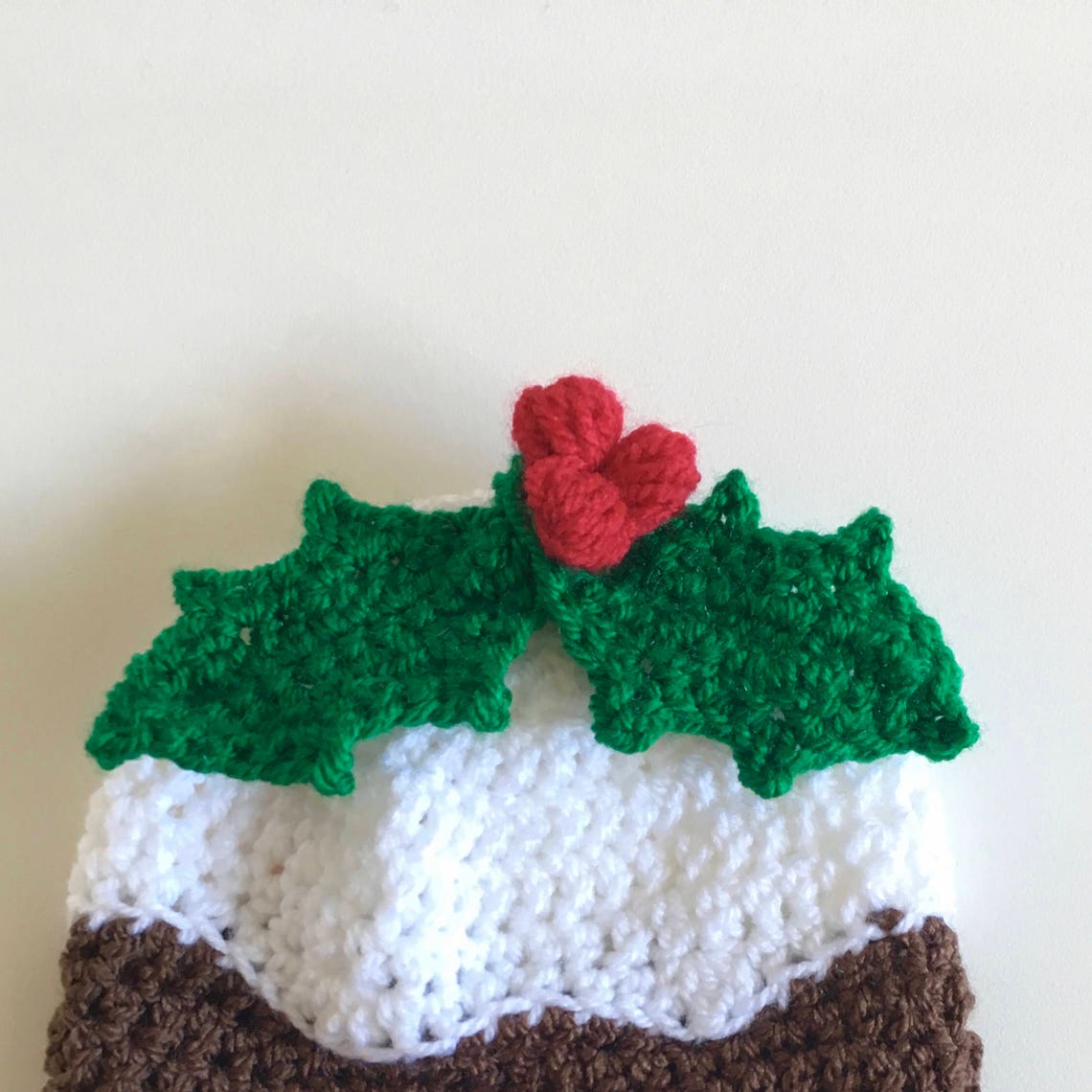 Crochet Christmas Pudding Hat Pattern Includes Holly Sprig Etsy