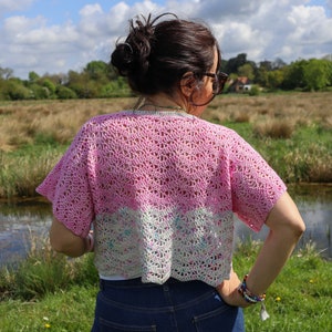 Ripple Crochet Cardigan Pattern: A short sleeved cropped crochet cardigan pattern for festivals and summer evenings image 7