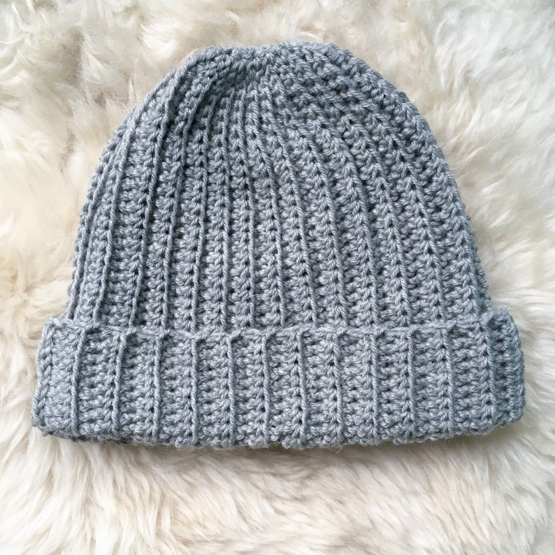 Crochet Pattern for Classic Ribbed Beanie Hat With Pom Pom Etsy UK