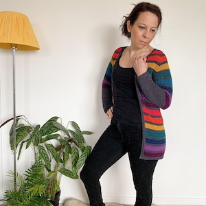 Any Yarn Crochet Cardigan Pattern: The 'Any Yarn will Do’ top-down, v-neck raglan cardigan pattern can be crocheted in any yarn weight