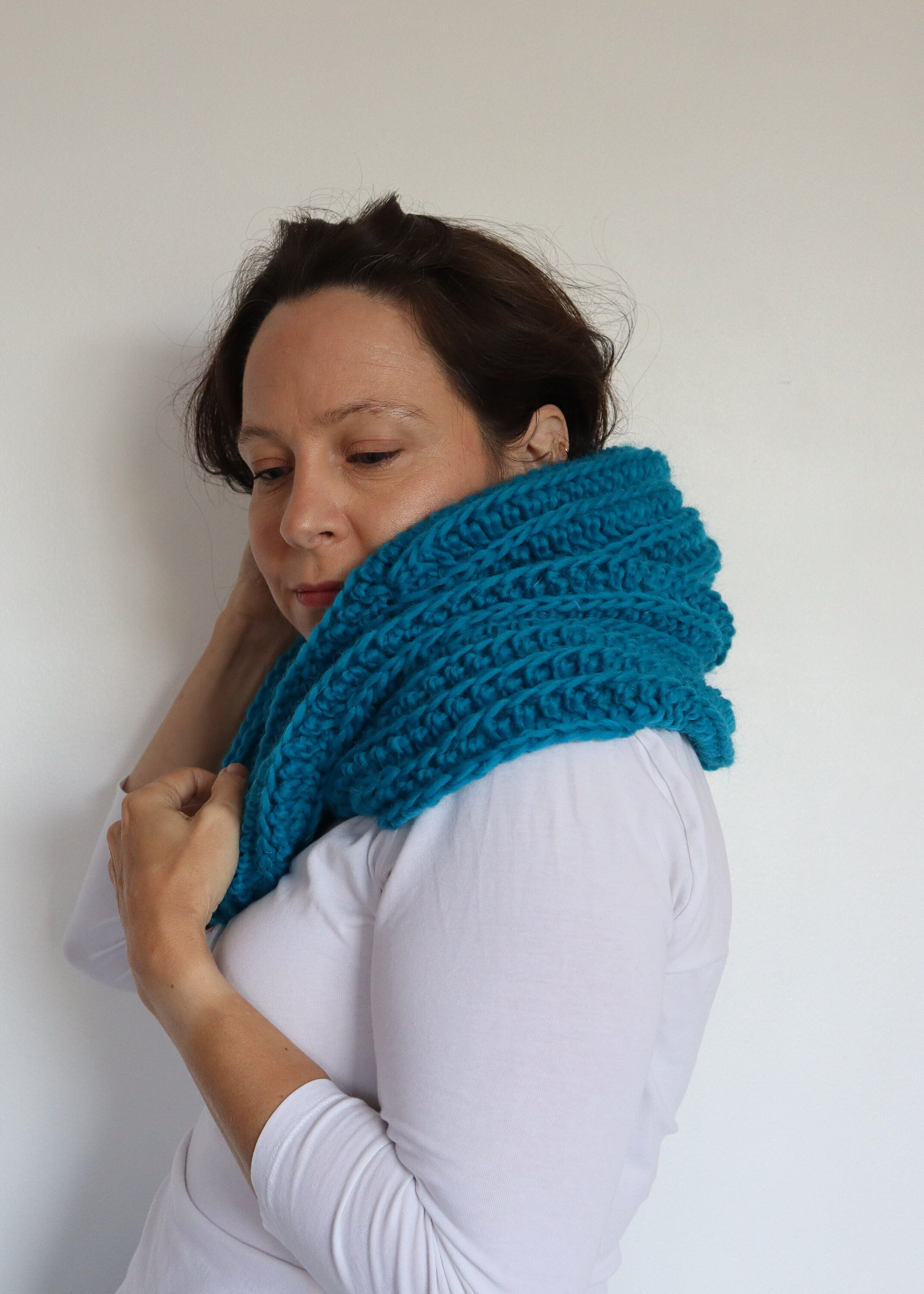 Crochet Snood Pattern: Snood in a Hood - Oversized Ribbed