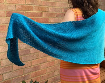 Modern crochet shawl pattern: PDF pattern. 4ply, large, asymmetric triangle crochet shawl / wrap with crescent shaping and lots of drape