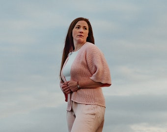 Crochet Cardigan Pattern: Relaxed fit cardigan with mid length sleeves perfect for spring and seasonal layering