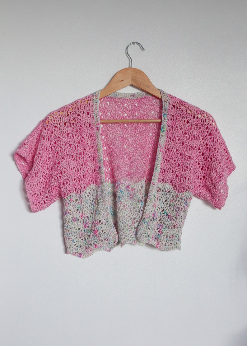 Ripple Crochet Cardigan Pattern: A short sleeved cropped crochet cardigan pattern for festivals and summer evenings image 4