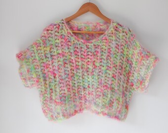 Crochet Mohair Sweater Pattern: Chunky Squish-It Boxy Pullover (PDF Pattern)