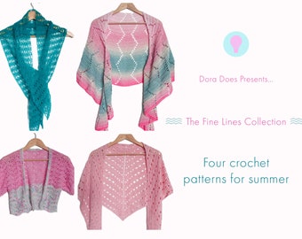 Four crochet patterns for summer: The fine lines lightweight crochet pattern collection