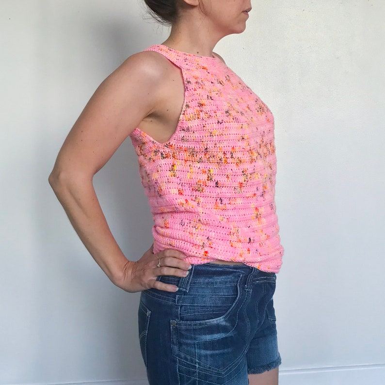 Crochet top pattern Womens sleeveless summer vest Top down Etsy