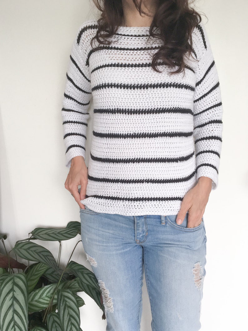 boat neck crochet sweater pattern