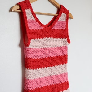 Easy Crochet Tank Top Pattern| Woman’s summer vest Crochet  Pattern. Quick crochet pattern with worsted weight cotton