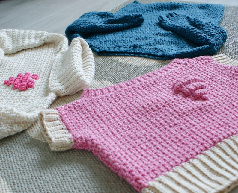 Heart of Yarn Customisable Crochet Sweater Pattern Choose Etsy