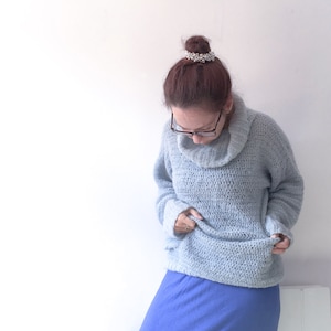 Light Roll Neck Sweater Crochet Pattern| simple pullover pattern, perfect for seasonal change