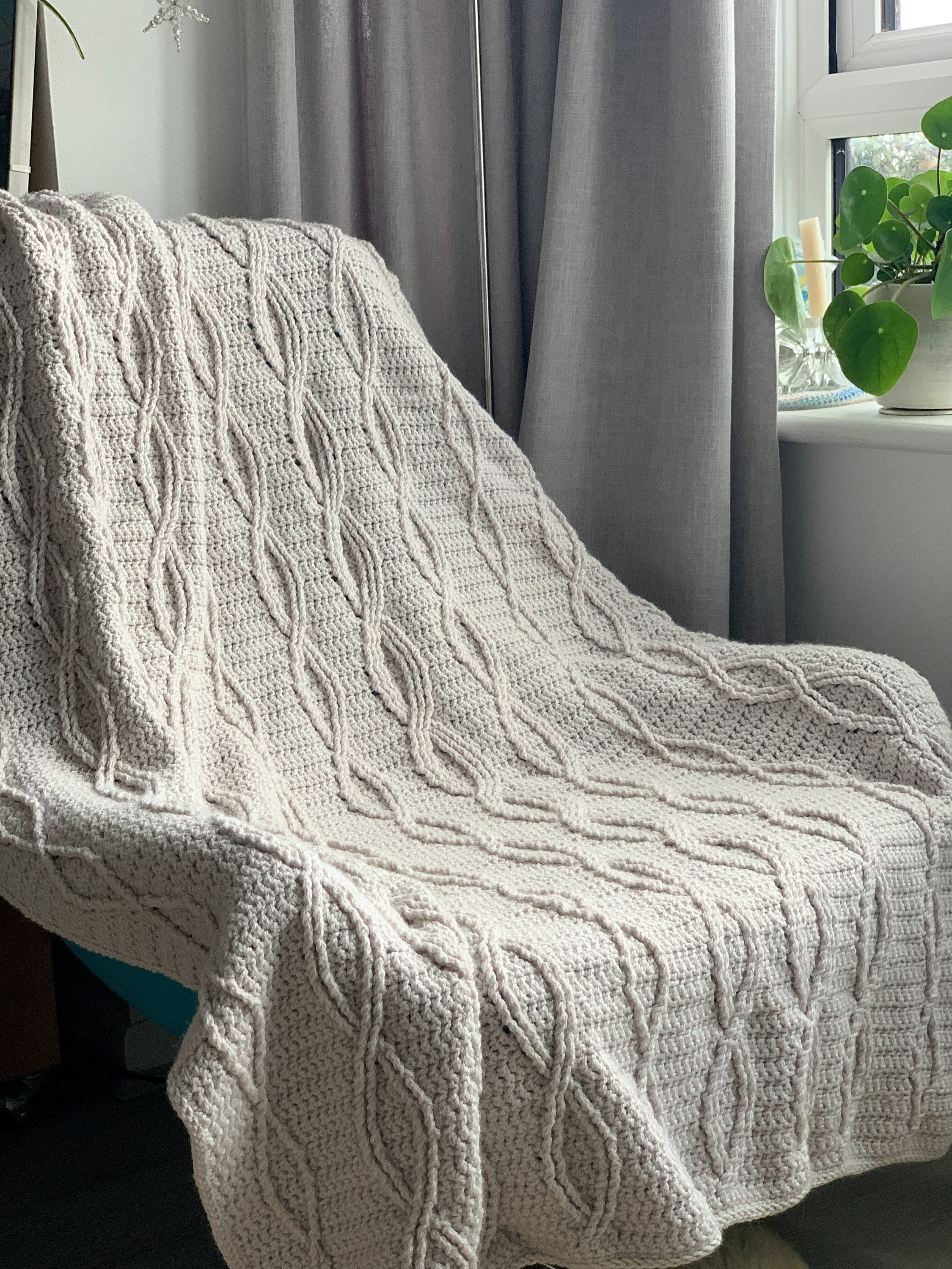 Crochet Cable Blanket Pattern: Modern Braided Throw (PDF Pattern) - Etsy UK