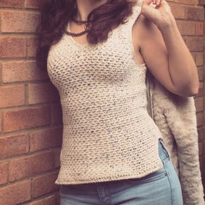 Easy Crochet Tank Top Pattern| Woman’s summer vest Crochet Pattern. Quick crochet pattern with worsted weight cotton image 6