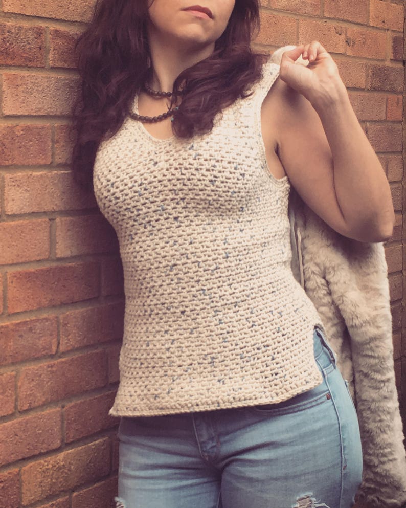 Easy Crochet Tank Top Pattern| Woman’s summer vest Crochet Pattern. Quick crochet pattern with worsted weight cotton image 6