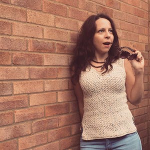 Easy Crochet Tank Top Pattern| Woman’s summer vest Crochet Pattern. Quick crochet pattern with worsted weight cotton image 9