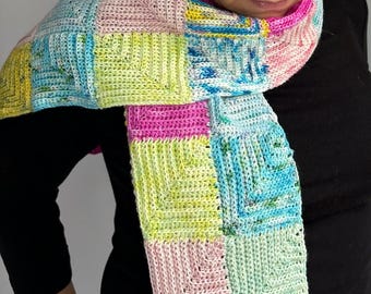 Mitred Squares Crochet Pattern: Cowl, Scarf, Wrap, Blanket (PDF Pattern)