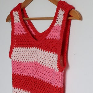 Easy Crochet Tank Top Pattern| Woman’s summer vest Crochet Pattern. Quick crochet pattern with worsted weight cotton image 3