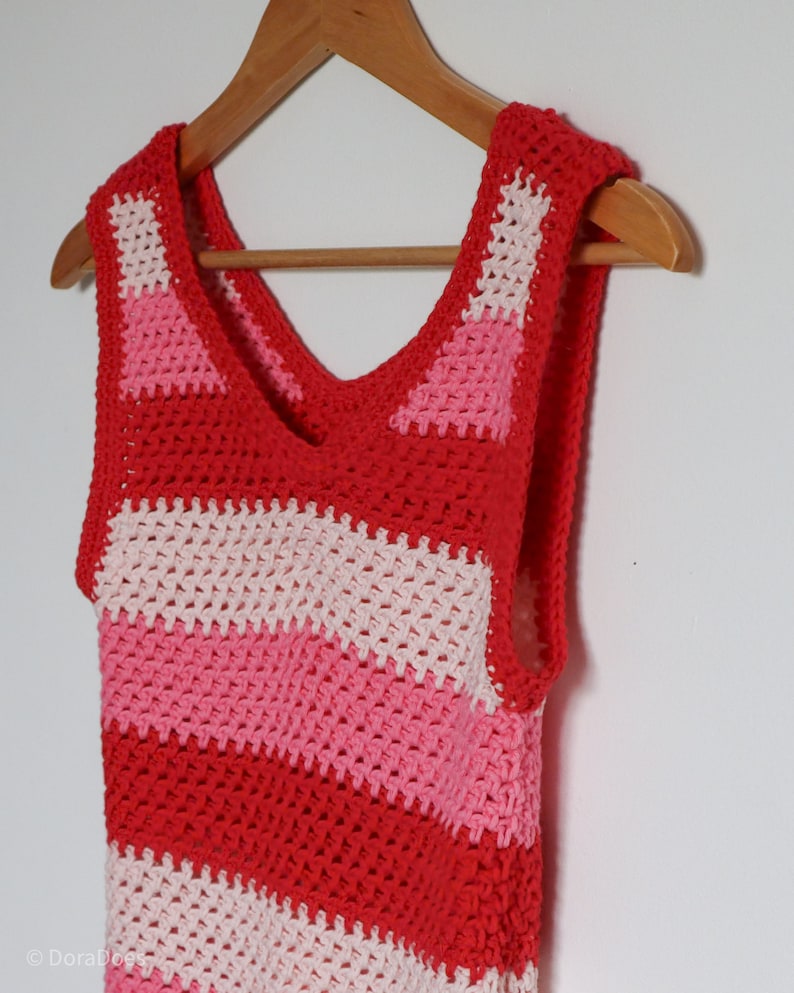 Easy Crochet Tank Top Pattern| Woman’s summer vest Crochet Pattern. Quick crochet pattern with worsted weight cotton image 3