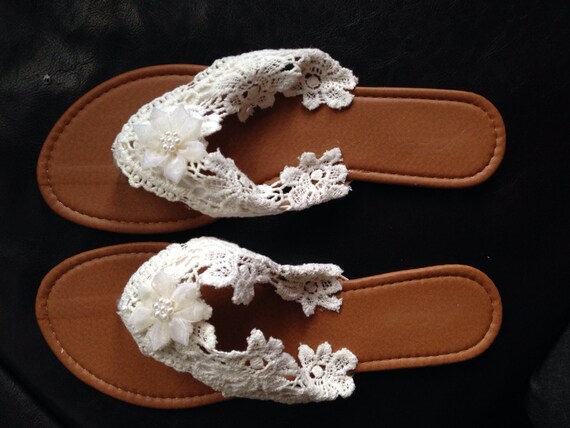 bridal lace sandals