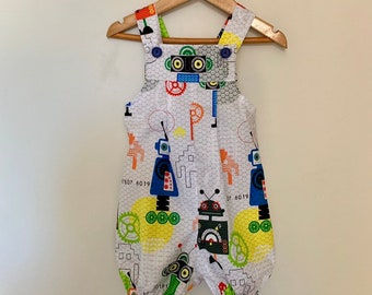 Playful Lions,Handmade Size 00,0 and 1 baby boys Shortalls Baby Boys Overalls