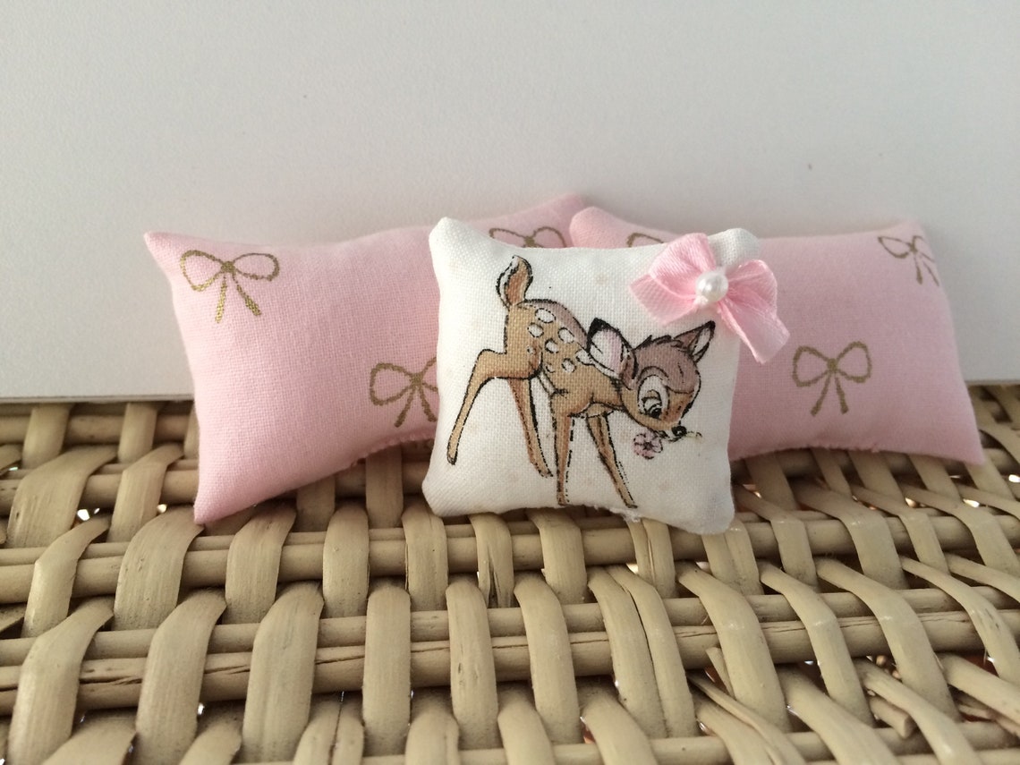 Miniature Bambi throw pillow sweet miniature dollhouse Etsy