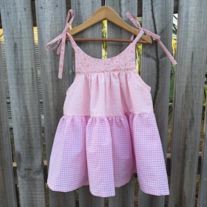 Handmade Pink Cotton Twirly Dress: Girls Size 4 Summer Outfit