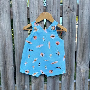 Baby boys  overalls, handmade boys  trousers, pants, overalls , size 6-12months (0)baby shower gift.  Beach playsuit . New baby gift .
