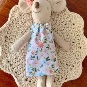 Maileg big sister mouse dress, cute mouse dress , pretty maileg mouse dress . image 6