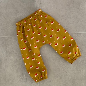Handmade Baby Harem Pants: Fox Print Cotton Slouchy Pants