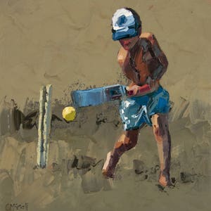 Beach Cricket Art | Fathers Gift | Gifts For Him | Art Print | Kids Room Decor | Gifts For Dad | Gift For Husband | Cricket | Cricketer