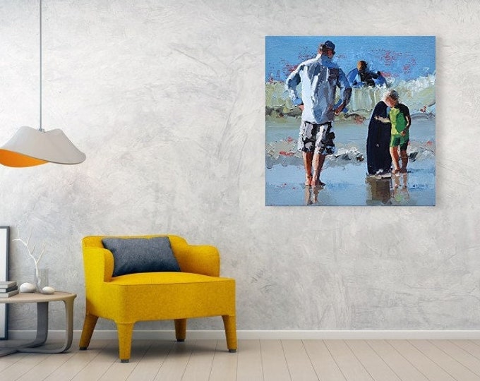 Ready To Hang. "Junior Surfer III' cotton rag reproduction stretched canvas print. Limited Edition.