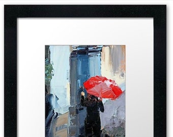 Ready To Hang Art | Red Umbrella | Modern Art | Umbrella Art | Framed Art | Framed Wall Art | Wall Art Print | Abstract Art | Wall Print