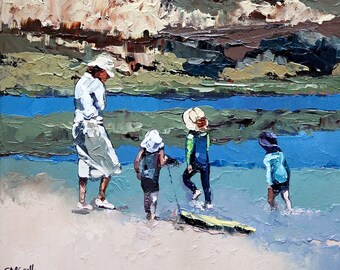 Figurative Seascape Print. Limited Edition Archival Art Print, 'Rockpool Treasures IX', Ready To Frame. Coastal Wall Art.