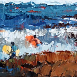 Seascape | Abstract Coastal Art | Beach Painting Print | Contemporary Art | Beach Decor | Seascape Art | Ocean Coastal Art